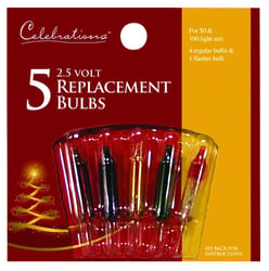 Celebrations Incandescent Mini Multicolored 5 ct Replacement Christmas Light Bulbs