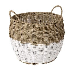 Honey-Can-Do 12 in. L X 12 in. W X 10 in. H Brown/White Storage Basket