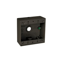 TayMac Old Work 32 cu in Square Die-Cast Metal 2 gang Weatherproof Box Bronze
