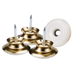 Softtouch Beige 1 in. Nail-On Brass Swivel Glide 4 pk