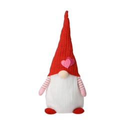Glitzhome Valentine's Gnome Standing Decor Polyester/Sand 1 pc