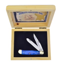 Frost Cutlery 10 in. Folding World's Greatest Dad Knife Box Set Blue 1 pk
