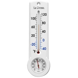 La Crosse Technology Capillary Thermometer with Hygrometer Plastic White 9.36 in.