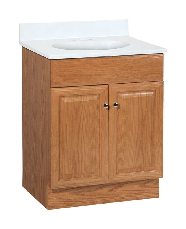 UPC 094803039534 product image for Continental Cabinets Single Oak Oak Vanity Combo 32 in. H x 24 in. W x 18 in. D | upcitemdb.com