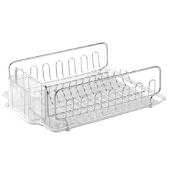 iDesign Forma 13.3 in. L X 17.5 in. W X 5.2 in. H Clear Plastic/Stainless Steel Dish Drainer