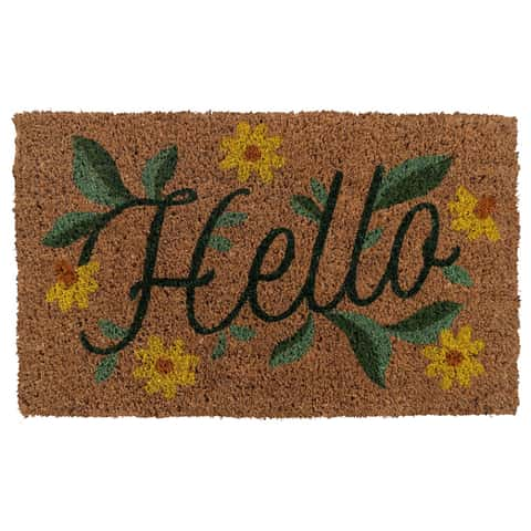 30 Blue, Green & Brown Rectangular Welcome Beach Basic Coir Door Mat