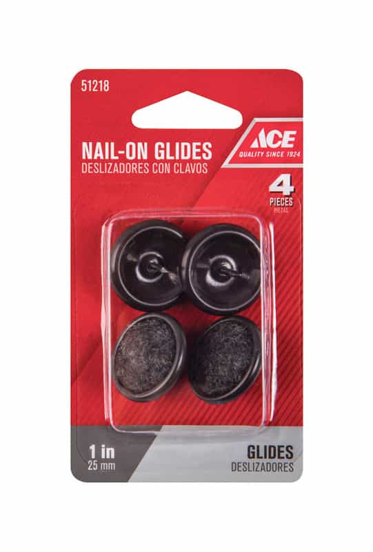 Ace Carpet/Nylon 1 in. Nail On Chair Glide 4 Ace Hardware