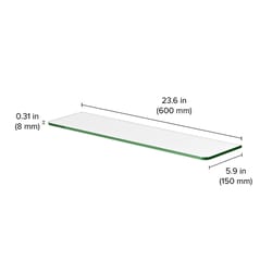 Dolle Glassline 0.31 in. H X 23.6 in. W X 5.9 in. D Clear Glass Shelf