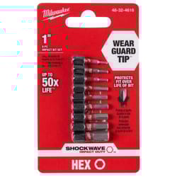 Milwaukee Shockwave Hex 1 in. L Impact Insert Bit Set Steel 9 pc