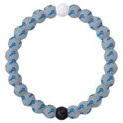 Lokai NFL Unisex Detroit Lions Round Gray Bracelet Silicone Water Resistant Size 7