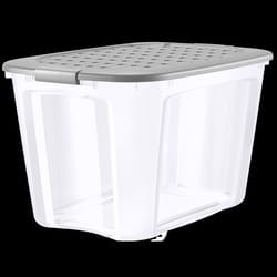 NO!break 121 qt Clear/Gray Storage Tote Stackable