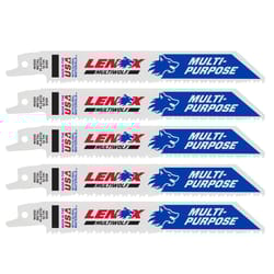 Lenox MULTIWOLF 6 in. Bi-Metal WAVE EDGE Reciprocating Saw Blade 10 TPI 5 pk