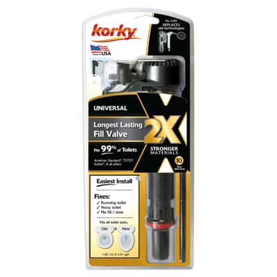 Korky 2x Toilet Fill Valve Black Plastic Rubber For Universal Ace Hardware