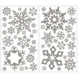 RoomMates Assorted in. W X 1.1 - 6.9 in. L Glitter Snowflakes Peel and Stick Wall Decal