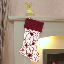 Dyno Ivory/Red Poinsettia Christmas Stocking 20 in.