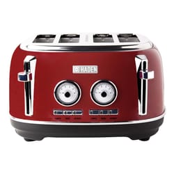 Haden Dorset Stainless Steel Red 4 slot Toaster 7.5 in. H X 12.5 in. W X 11 in. D