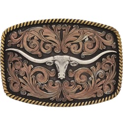 Montana Silversmiths Longhorn Multicolored Belt Buckle
