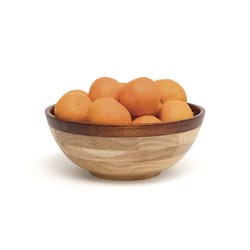Lipper International Natural Rubberwood Two-Tone Salad Bowl 10 in. D 1 pc