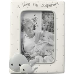 Precious Moments White Polyresin Photo Frame 8 in. H