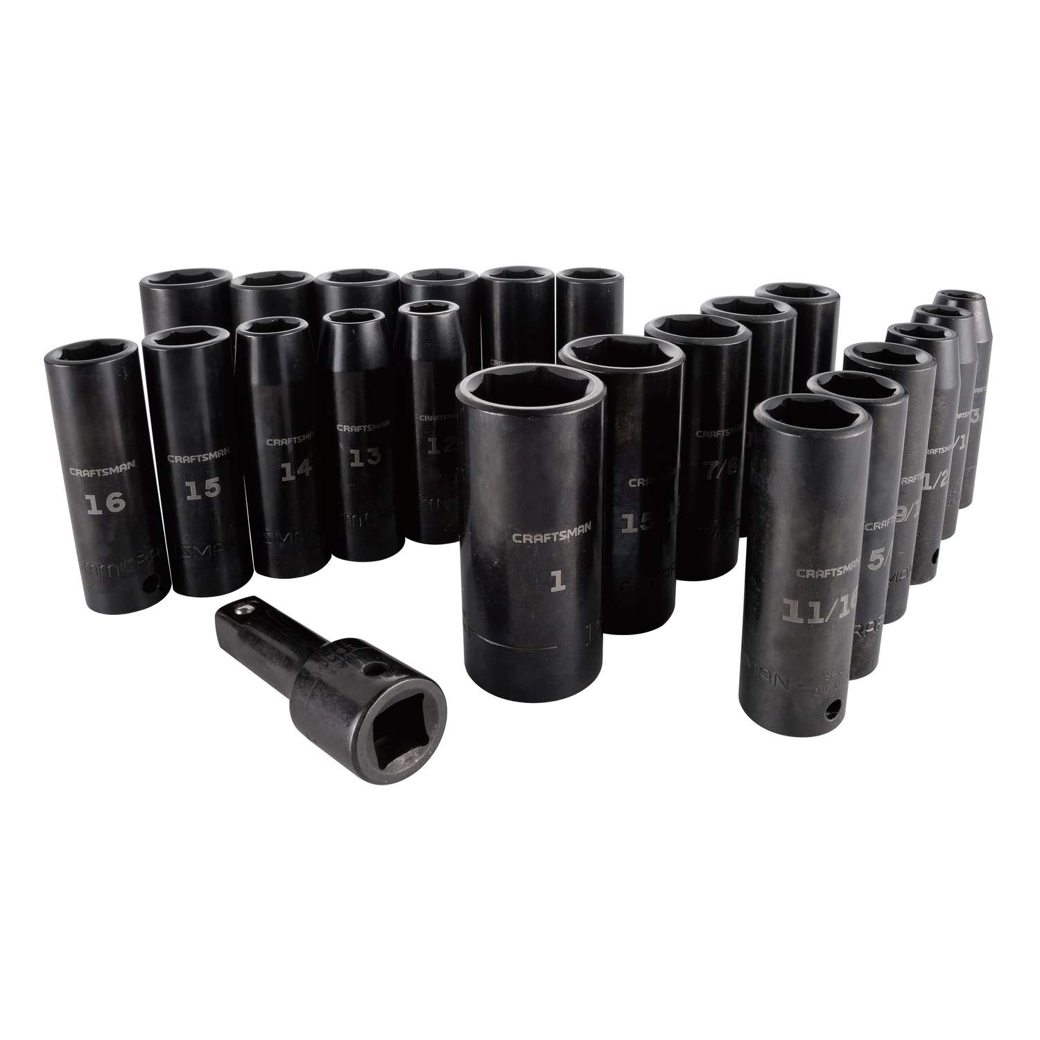 Craftsman 1/2 in. drive Metric and SAE 6 Point Deep Impact Socket Set