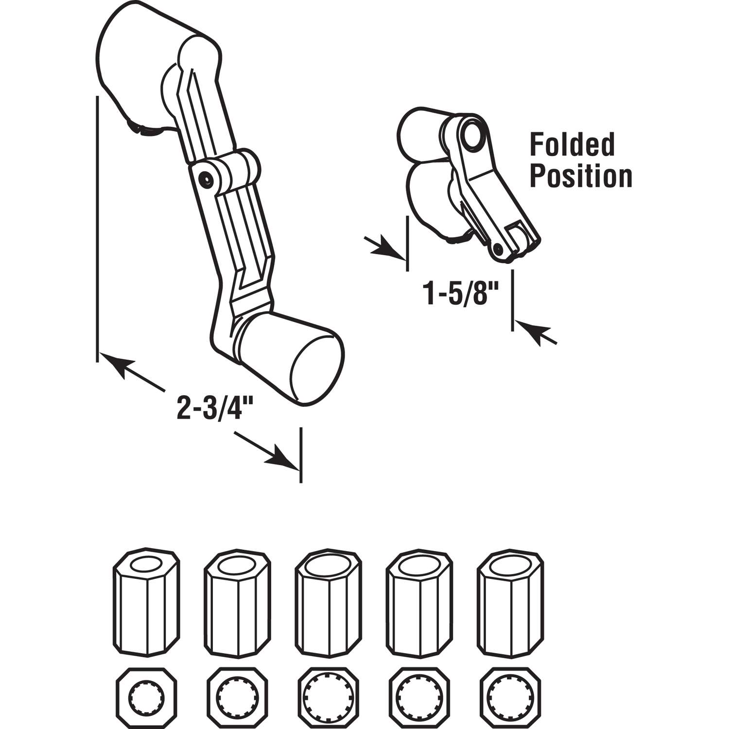 Wood Fishing Reel Handle Knob Crank Handle-Folding-Reel-Foldable Rocker Arm