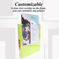 Bazic Products 1 in. W X 10 in. L 3-Ring Lime Green View Binder