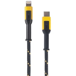 DeWalt Lightning to USB-C Cable 4 foot Black/Yellow