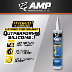 DAP AMP Crystal Clear Polymer Advanced Hybrid Caulk Sealant 9 oz