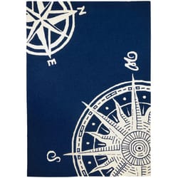 Homefires 5 ft. W X 7 ft. L Cream/Navy Sailor's Compass Polypropylene Area Rug