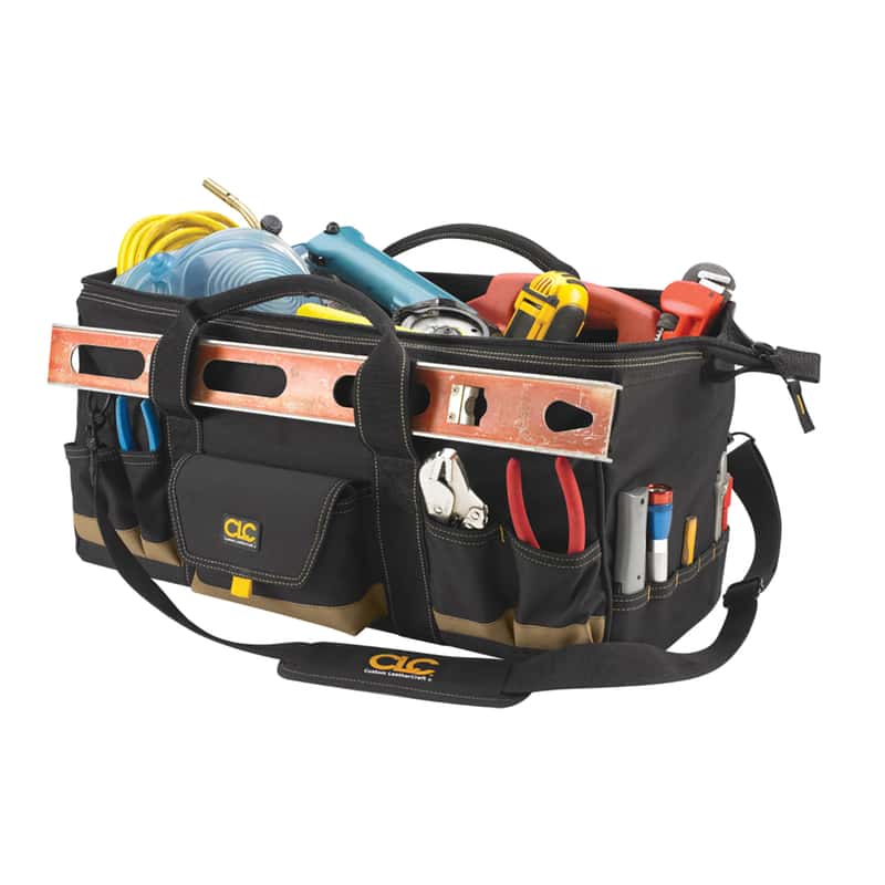 CLC 11 in. W X 12 in. H Polyester Tool Bag 32 pocket Black/Tan 1 pc Mfr ...