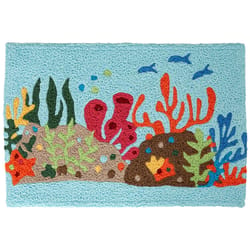 Jellybean 20 in. W X 30 in. L Multi-Color Ocean Life Polyester Accent Rug