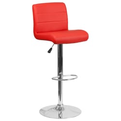Flash Furniture Red Vinyl Swivel Contemporary Adjustable Barstool