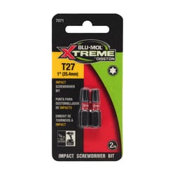Blu-Mol Xtreme Torx 27 X 1 in. L Screwdriver Bit S2 Tool Steel 2 pc