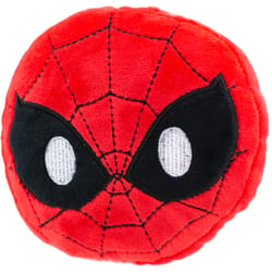 Buckle-Down Marvel Comics Multicolored Plush Spider Man Face Emoji Squeaky Dog Toy 1 pk