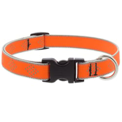 Lupine Pet Reflective Orange Diamond Nylon Dog Adjustable Collar