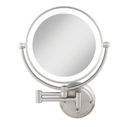 Zadro Surround Light 12 in. H X 12 in. W Double Sided Makeup Mirror Satin Nickel Silver