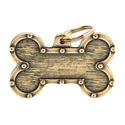 MyFamily Bronx Brass Bone Futuristic Aluminum Dog Pet Tags X-Large