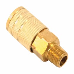 Forney Brass Air Coupler 1/4 in. Male X 1/4 in. 1 pc