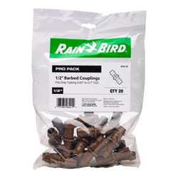 Rain Bird 1/2 in. Barbed Drip Irrigation Coupler 1 pk