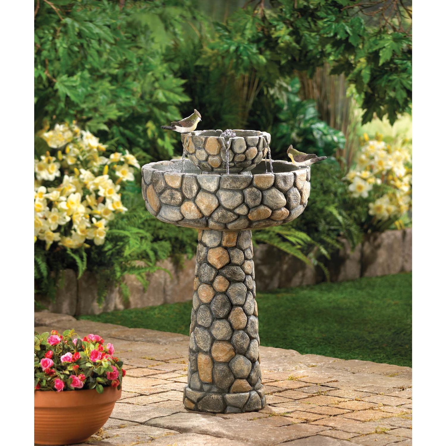 Cascading Fountains Stone Look Resin/Stone Powder/Sand 25 in. H Outdoor ...