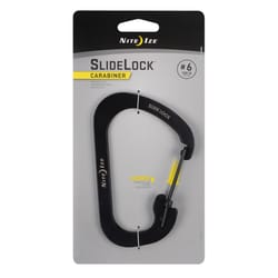Nite Ize SlideLock 3.9 in. D Stainless Steel Black Carabiner Key Holder
