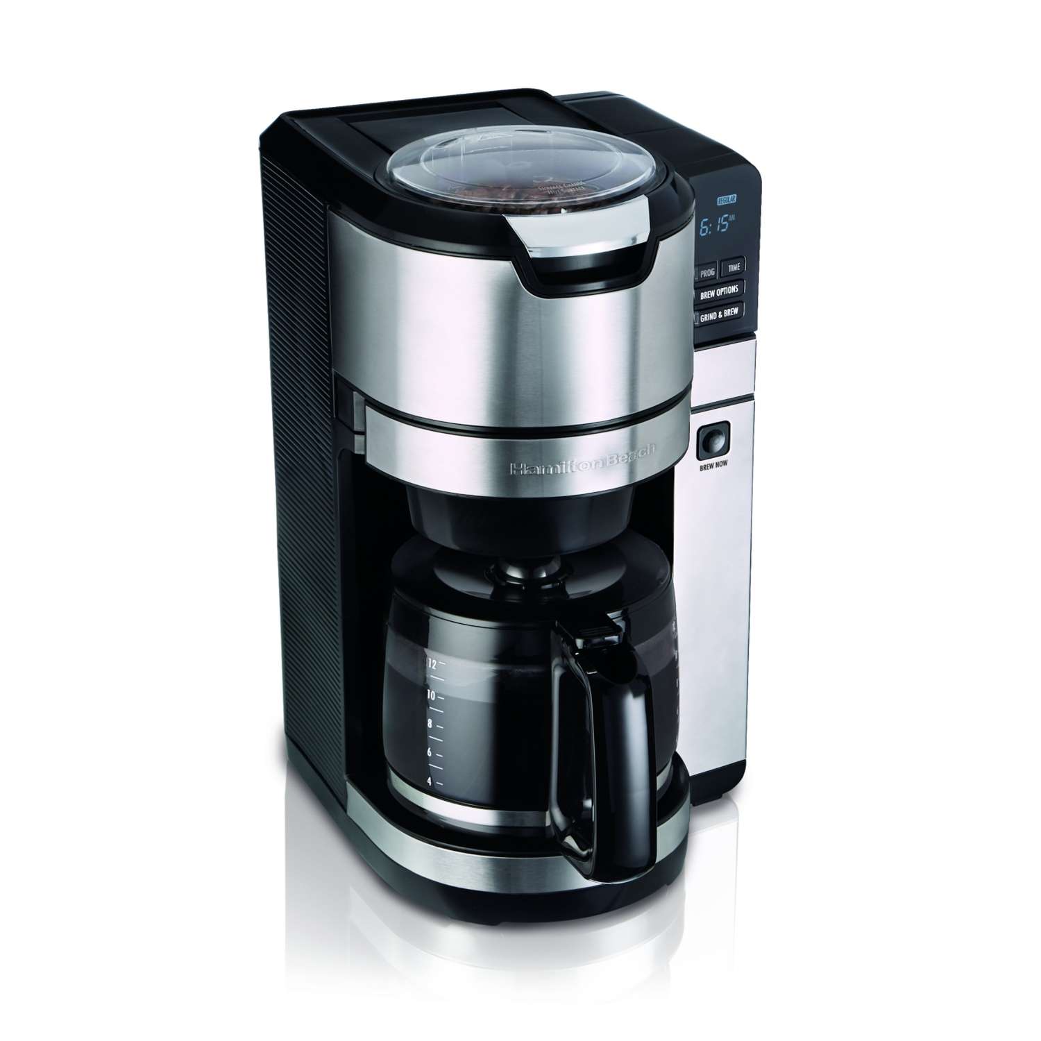 Hamilton Beach 12 cup Black Silver Grind and Brew Coffee  