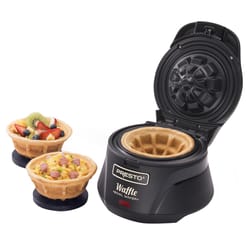 Presto 1 waffle Semi-Gloss Black Plastic Waffle Bowl Maker