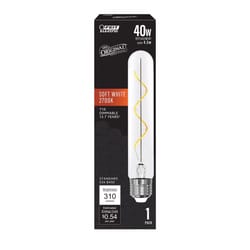 Feit T10 E26 (Medium) Filament LED Bulb Soft White 40 Watt Equivalence 1 pk