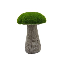 Luxe Light Decor Multicolored Polyresin 13.9 in. H Flocked Mushroom with LEDs Statue