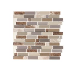 Smart Tiles 9.36 in. W X 9.73 in. L Multicolored Mosaic Vinyl Adhesive Wall Tile 4 pc