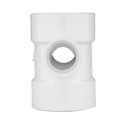 Charlotte Pipe Schedule 40 3 in. Hub X 3 in. D Hub PVC Sanitary Tee 1 pk