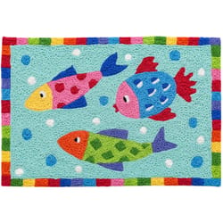 Jellybean 20 in. W X 30 in. L Multi-Color Swim Team Polyester Accent Rug