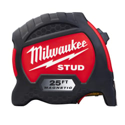 Milwaukee Stud 25 ft. L X 1-5/16 in. W Compact Wide Blade Magnetic Tape Measure 1 pk