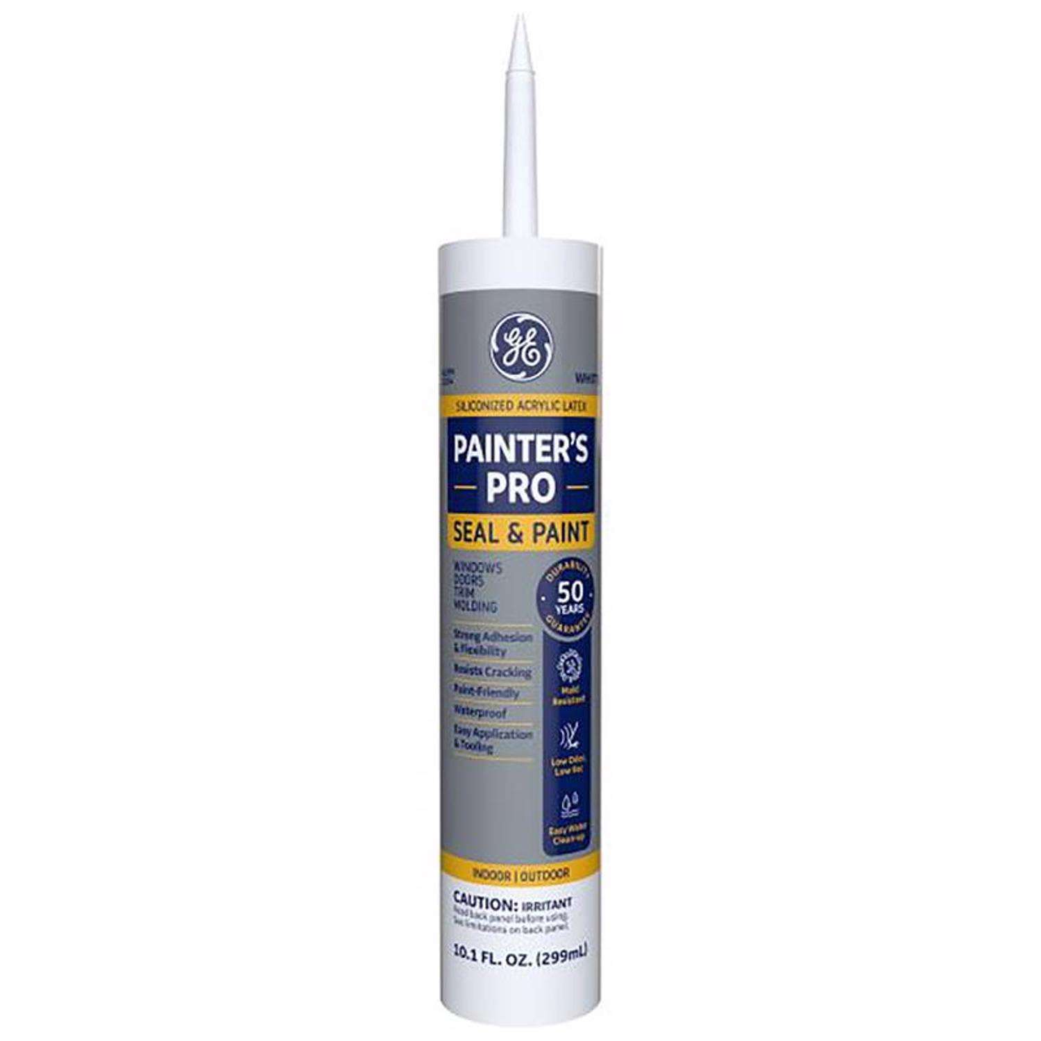 GE Painter's Pro White Acrylic Latex Painter's Caulk Sealant 10.1 oz